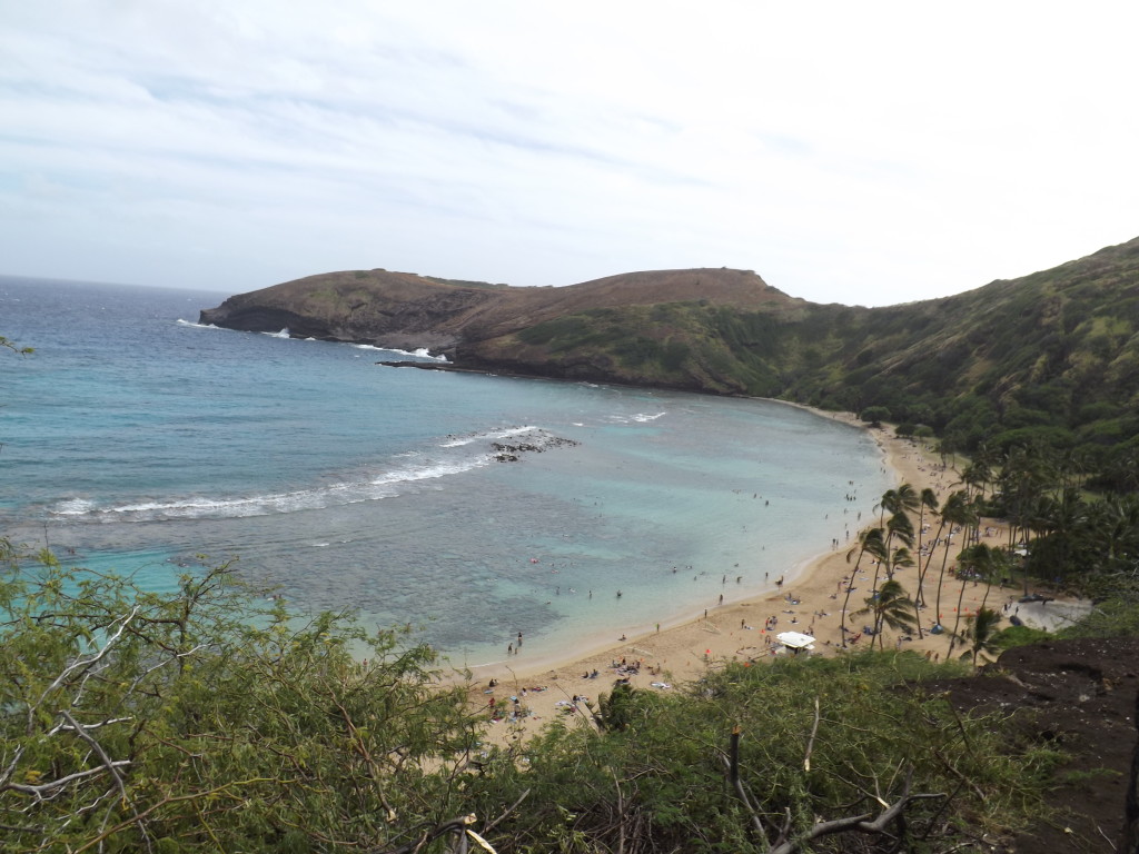 Looking down at Haunaumu Bay, Snorkeling Reserve. Oahu - Hawaii
