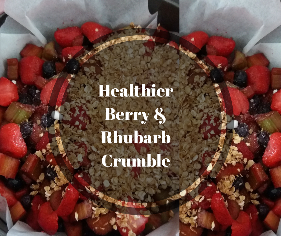 Healthier Berry & Rhubarb Crumble